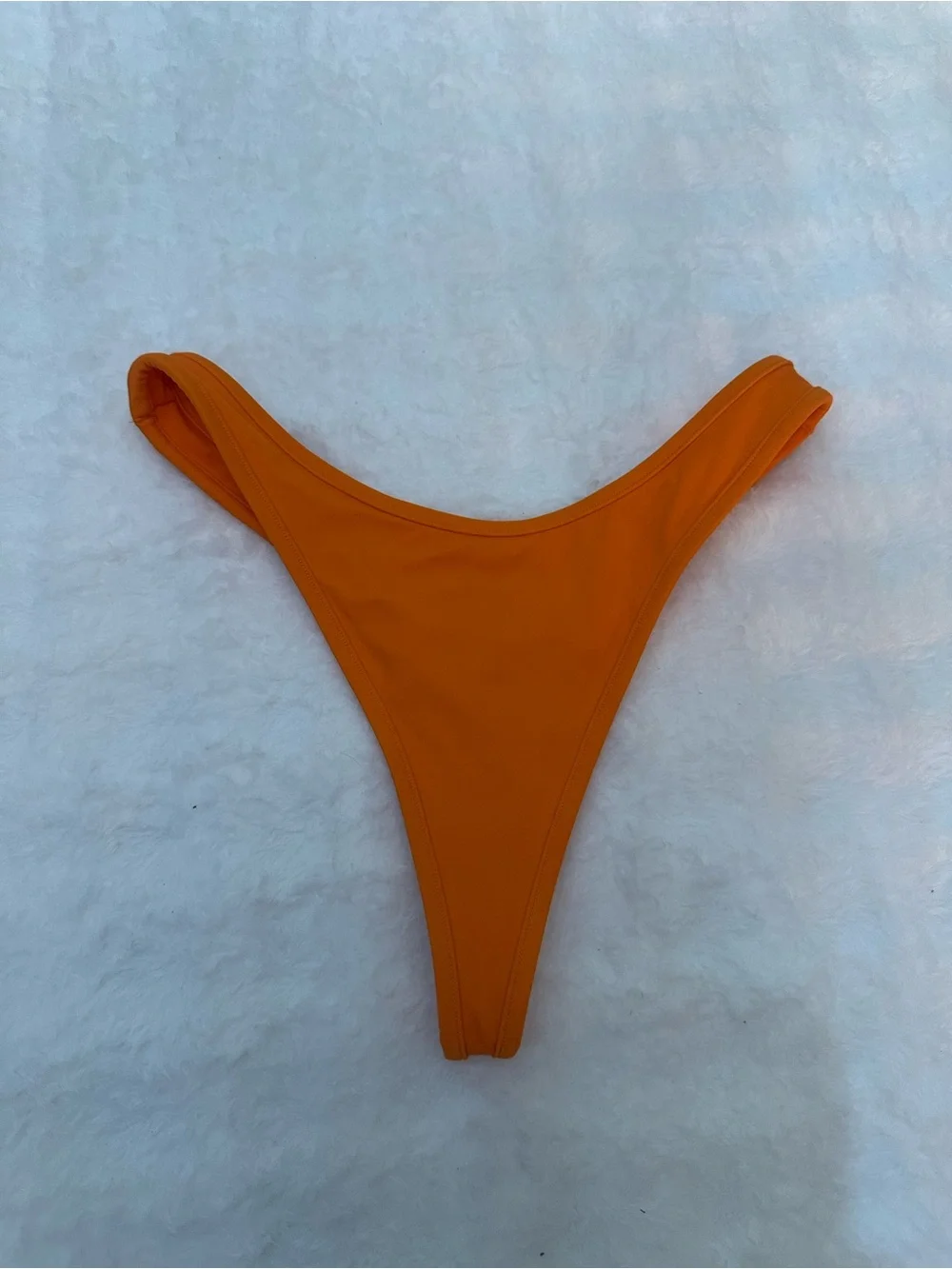 New! Frankie's Bikinis x PINK Orange High-Cut Thong Bikini Bottom 39099